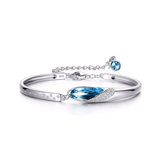 new woman fashion jewelry high quality blue crystal zircon retro simple